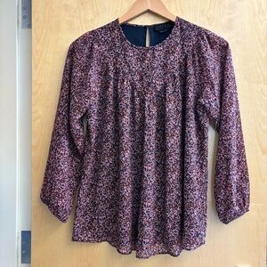 HATCH Floral Top Three-Quarter Sleeves Size 2 Medium Maternity